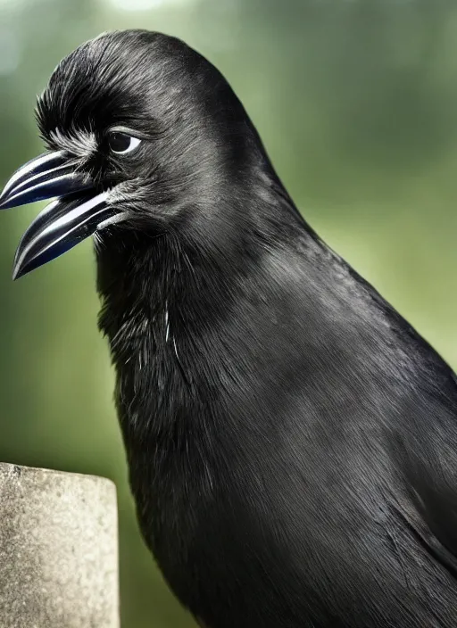 Image similar to a highly detailed ultra realistic photograph of a crow pilot