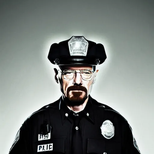 Prompt: walter white is a police officer