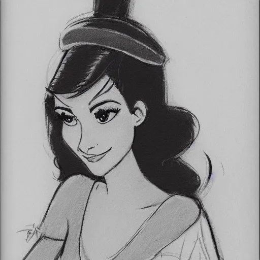 Image similar to milt kahl sketch of victoria justice as princess padme from star wars episode 3