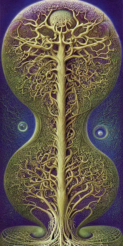 Image similar to tree of life by roger dean and andrew ferez, art forms of nature by ernst haeckel, divine chaos engine, symbolist, visionary, art nouveau, botanical fractal structures, organic, detailed, realistic, surreality