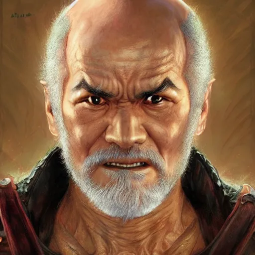 Image similar to Heihachi Mishima as a fantasy D&D character, portrait art by Donato Giancola and Bayard Wu, digital art, trending on artstation, 4k