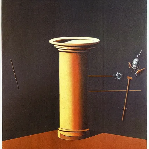 Prompt: Artwork by Giorgio de Chirico of The Sanguinary Grail.