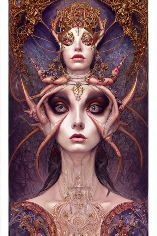 Prompt: symmetrical painting, a fullbody portrait of an beautiful female immortal in amazing dress, pretty, perfect face, elegant, ornate, luxury, elite, matte painting, by artgrem, by james jean, by brian froud, by wayne barlowe