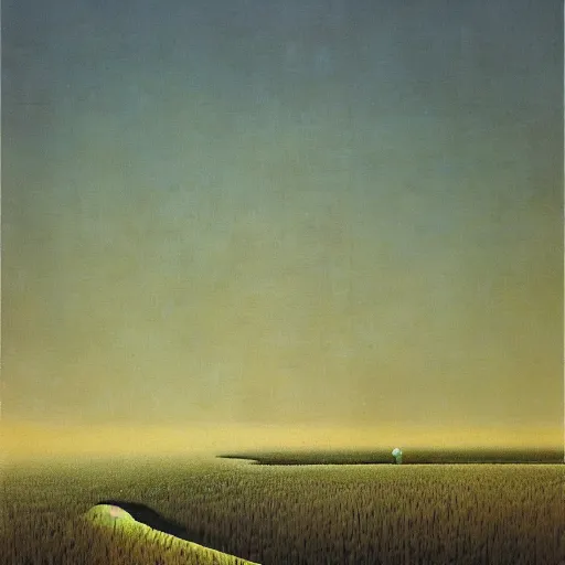 Prompt: tall panels lined up across the horizon next to each other, zdzislaw beksinski
