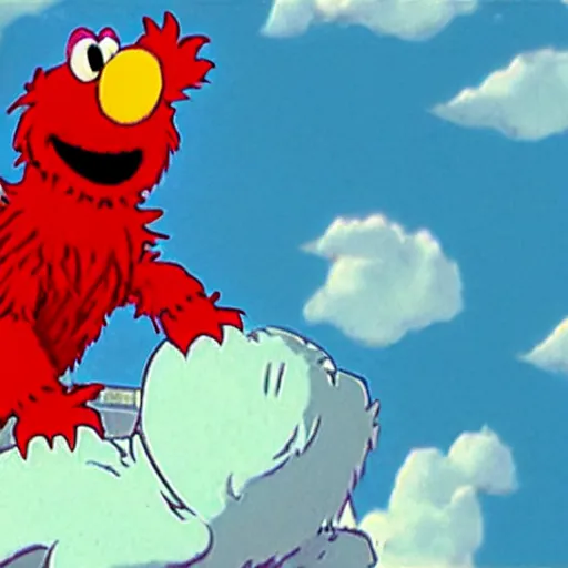 Prompt: Elmo as seen in Howl’s Moving Castle