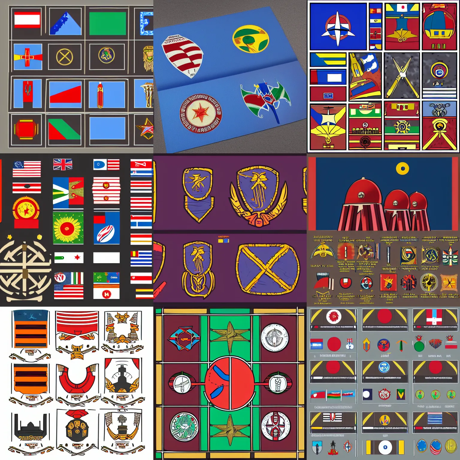 Prompt: flags, symbols and insignia for a martian colony