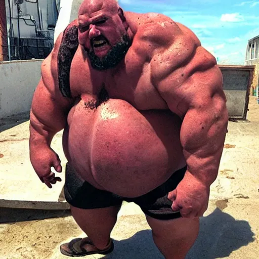 Prompt: strongman kyriakos kapoulakak bloatlord