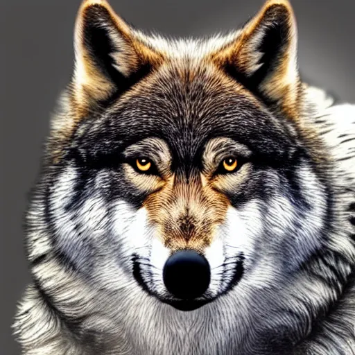 Prompt: professional wolf template art, high quality, HD, 8K, award-winning