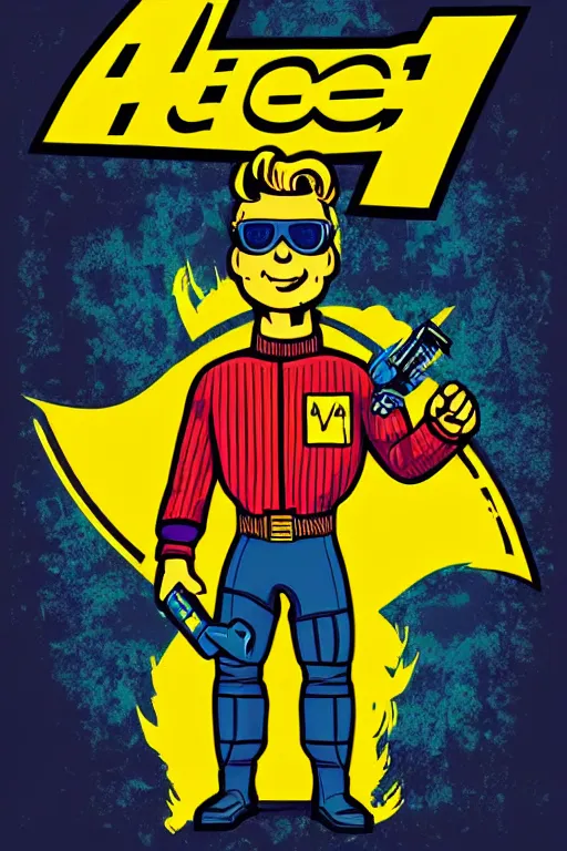 Image similar to fallout 7 6 retro futurist illustration art by butcher billy, sticker, colorful, illustration, highly detailed, simple, smooth and clean vector curves, no jagged lines, vector art, smooth andy warhol style