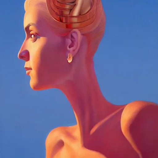Prompt: Portrait of greek goddess wearing a business suit , very coherent, painted by Edward Hopper, Wayne Barlowe, painted by James Gilleard, airbrush, art by JamesJean