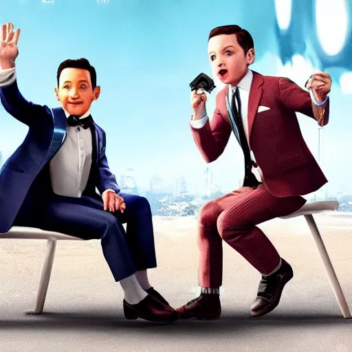 Image similar to a still of from the movie pee - wee's big adventure crossover with the game detroit : become human