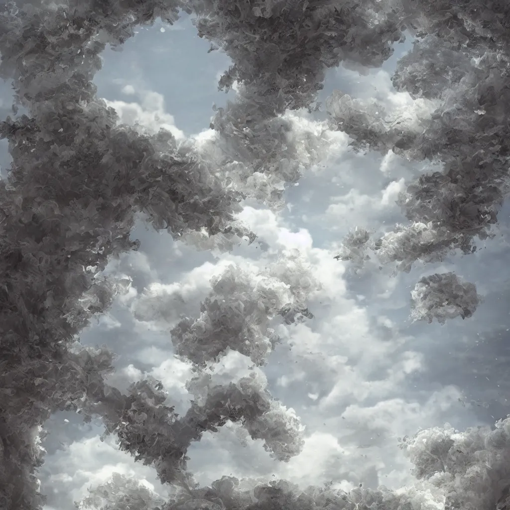 Prompt: white fluffy cloud, realistic 4 k octane cycles beautifully detailed render, 4 k, deep focus, intricate, elegant, highly detailed, photorealistic rendering, illustration, art by hayao miyazaki