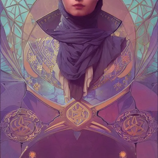 Prompt: islamic pattern, starfleet uniform, undersea, intricate, elegant, highly detailed, digital painting, artstation, concept art, smooth, sharp focus, illustration, art by artgerm and greg rutkowski and alphonse mucha and william - adolphe bouguereau