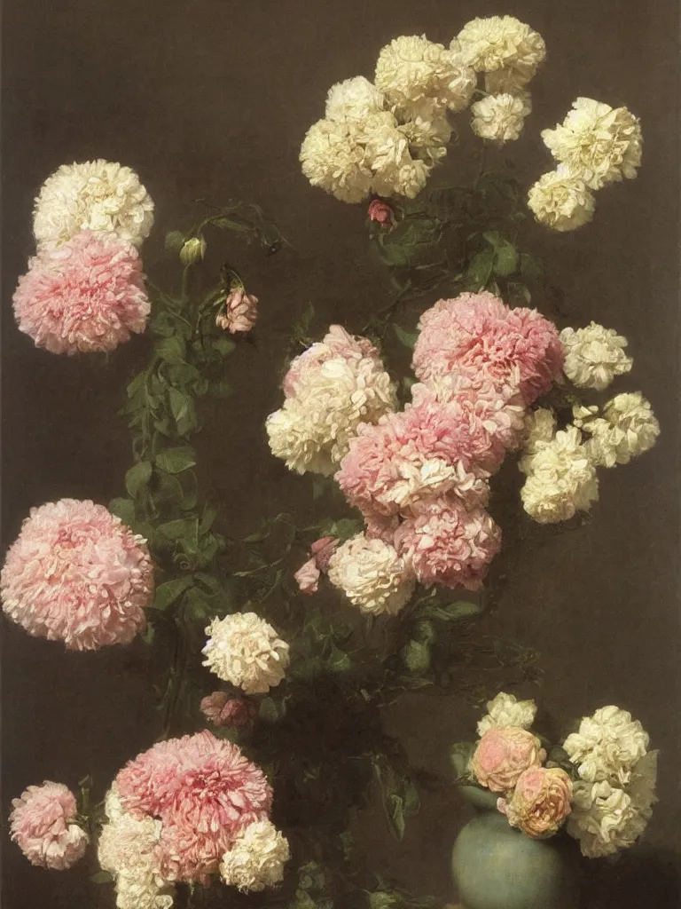 Prompt: gorgeousflowers by Fantin Latour, oil on canvas