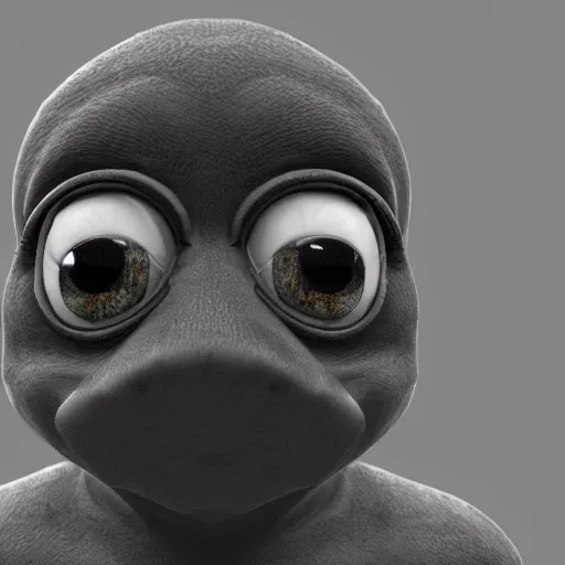 Image similar to a sadge - sad - pepe - the - frog, looking more depressed than usual, quivering lips, fists in the air, sweat flying, cgi render, zbrush, octane, keyshot render