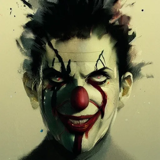 Prompt: portrait of the gay clown, dramatic lighting, illustration by greg rutkowski, yoji shinkawa, 4 k, digital art, concept art, trending on artstation