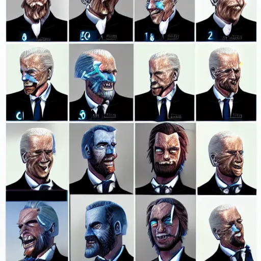 Image similar to biden elemental art artstation, perfect faces