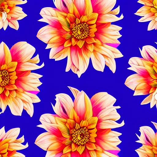 Image similar to closeup of dahlias full picture pattern highly detailed