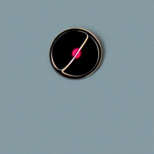 Image similar to a photo of a retro enamel pin of a black hole, beautiful cinematic light, behance