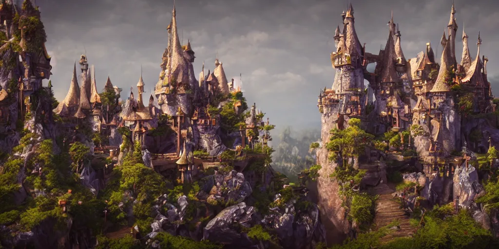 Image similar to a fantasy castle, extremely detailed, unreal 5 render, fantasy digital art, octane render, beautiful composition, trending on artstation, award-winning photograph, masterpiece