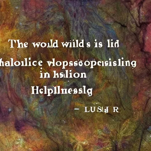 Prompt: the world is an illusion hopelessly lost in hallucinating itself into reality,