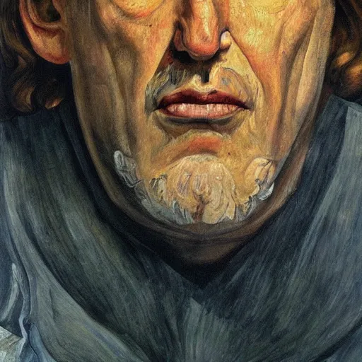 Image similar to high quality high detail painting by lucian freud, hd, portrait of jesus