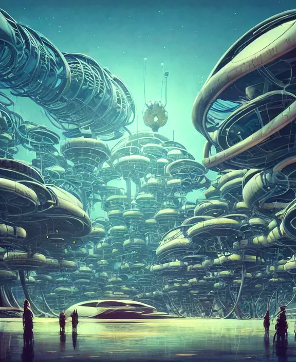 Prompt: simplicity, an amusement park made out of weird organic creatures, biological forms, internal organs, in the style of an asymmetrical spaceship, bleak apocalyptic environment, by dan mumford, yusuke murata, makoto shinkai, ross tran, cinematic, unreal engine, cel shaded, featured on artstation, pixiv