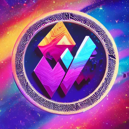 Image similar to a and w vaporwave logo, colorful, digital art, cosmic, 3 d high definition, trending on art station, photorealistic, high resolution, 8 k, octane, hyper detailed, insane details, intricate, elite, ornate, elegant trend, highly detailed and intricate, sharp focus, photography, unreal engine