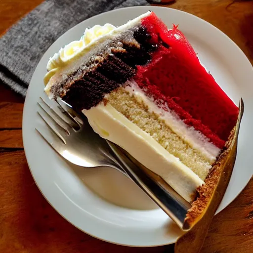 Image similar to A delicious slice of cake, food shot