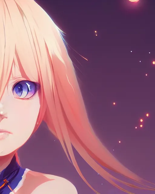 Image similar to blonde haired magical girl anime character screenshot, anime, intricate, sharp focus, illustration, highly detailed, digital painting, clean artstyle, concept art, matte, art by ilya kuvshinov and ruan jia and greg rutkowski, masterpiece