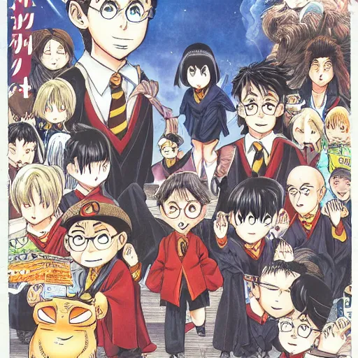 Image similar to harry potter manga cover by akira toriyama