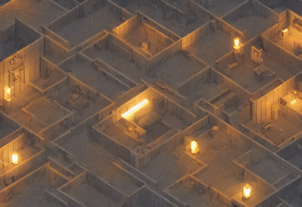 Image similar to isometric magicavoxel Bloodborne japanese bath house no mand sky cinematic lighting, 4k