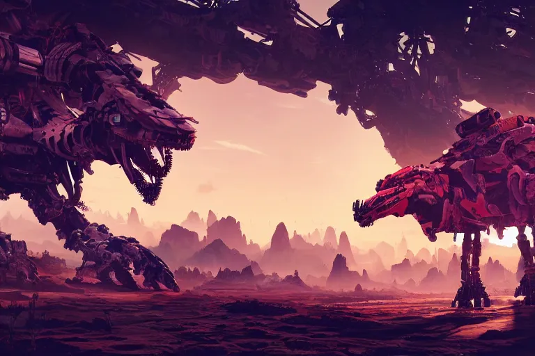 Image similar to sawtooth machine mecanical creature robot of horizon forbidden west horizon zero dawn bioluminiscence global illumination ray tracing hdr fanart arstation by ian pesty and alena aenami artworks in 4 k