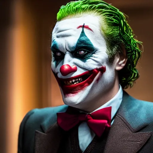 Image similar to film still of Seth Rogan as joker in the new Joker movie