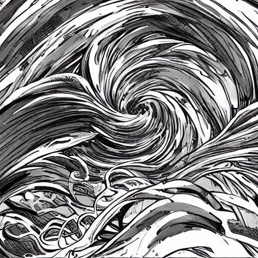 cascading concept art of an cyclone tornado :: | Stable Diffusion