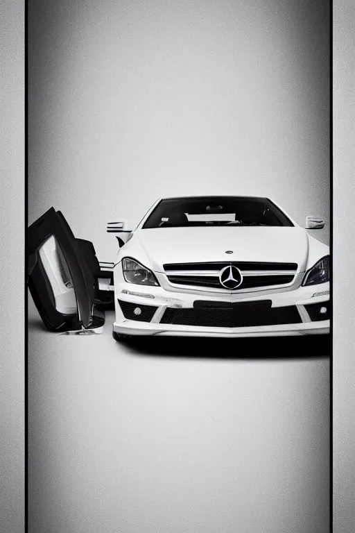 Image similar to minimalistic advertising poster for mercedes