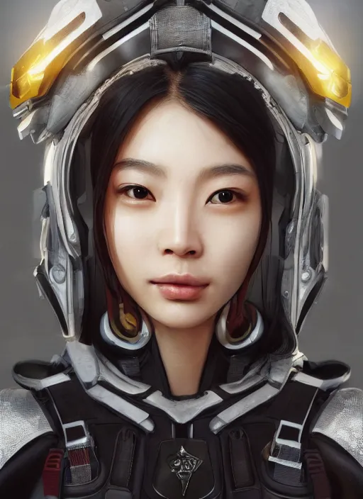 Image similar to portrait of angelababy, futuristic hong kong police uniform girl, au naturel, hyper detailed, digital art, trending in artstation, cinematic lighting, studio quality, smooth render, unreal engine 5 rendered, octane rendered, art style by klimt and nixeu and ian sprigger and wlop and krenz cushart