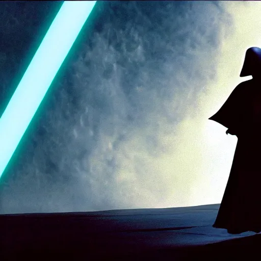 Image similar to brent spiner as a jedi master cinematic scene, wide angle, full body, 3 5 mm