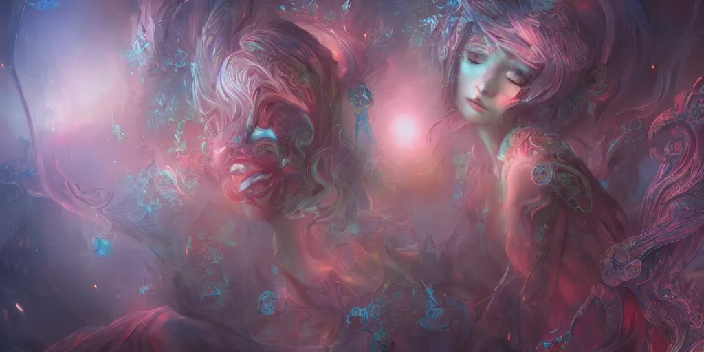 Image similar to dreamscape, female, ross tran, vivid colors, anatomical, highly detailed sculpture, intricate detailed, ommatidia, 8 k, cinematic atmosphere, post - processing