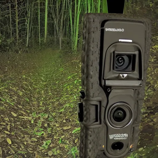 Prompt: photo of Waluigi night vision trail camera paranormal investigation