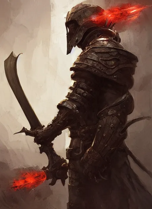 Prompt: realistic medieval executioner wearing a bloody metal armor, elegant, digital painting, concept art, smooth, sharp focus, illustration, from StarCraft by Ruan Jia and Mandy Jurgens and Artgerm and William-Adolphe Bouguerea