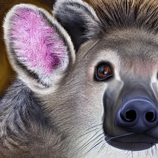 Image similar to digital painting of a hyena with white spots