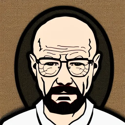 Prompt: walter white embroidery pattern