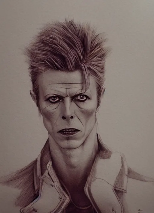 Image similar to portrait, David Bowie, watercolor, dramatic lighting, cinematic, establishing shot, extremely high detail, foto realistic, cinematic lighting, pen and ink, intricate line drawings, by Yoshitaka Amano, Ruan Jia, Kentaro Miura, Artgerm, post processed, concept art, artstation, matte painting, style by eddie mendoza, raphael lacoste, alex ross