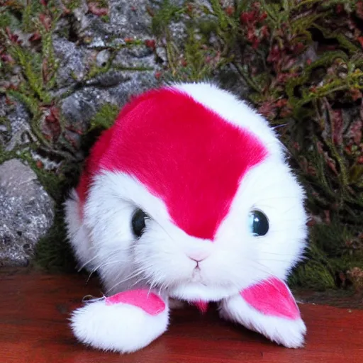 Image similar to adorable ruby bunny creature