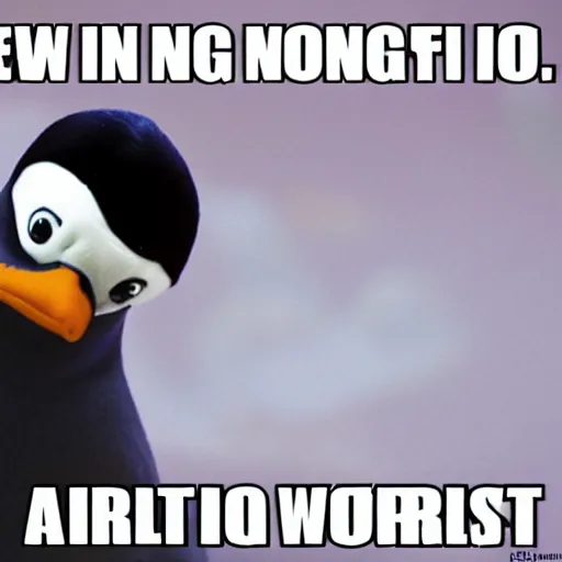 Image similar to pingu meme well now i am not doing it