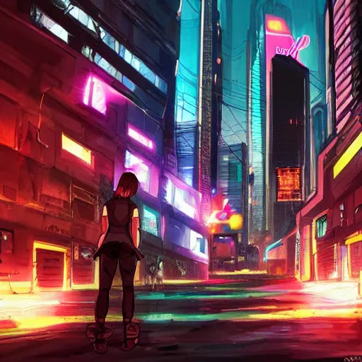 Image similar to ion fury city, cyberpunk, anime