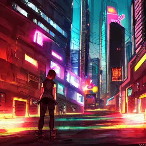 ion fury city, cyberpunk, anime, Stable Diffusion