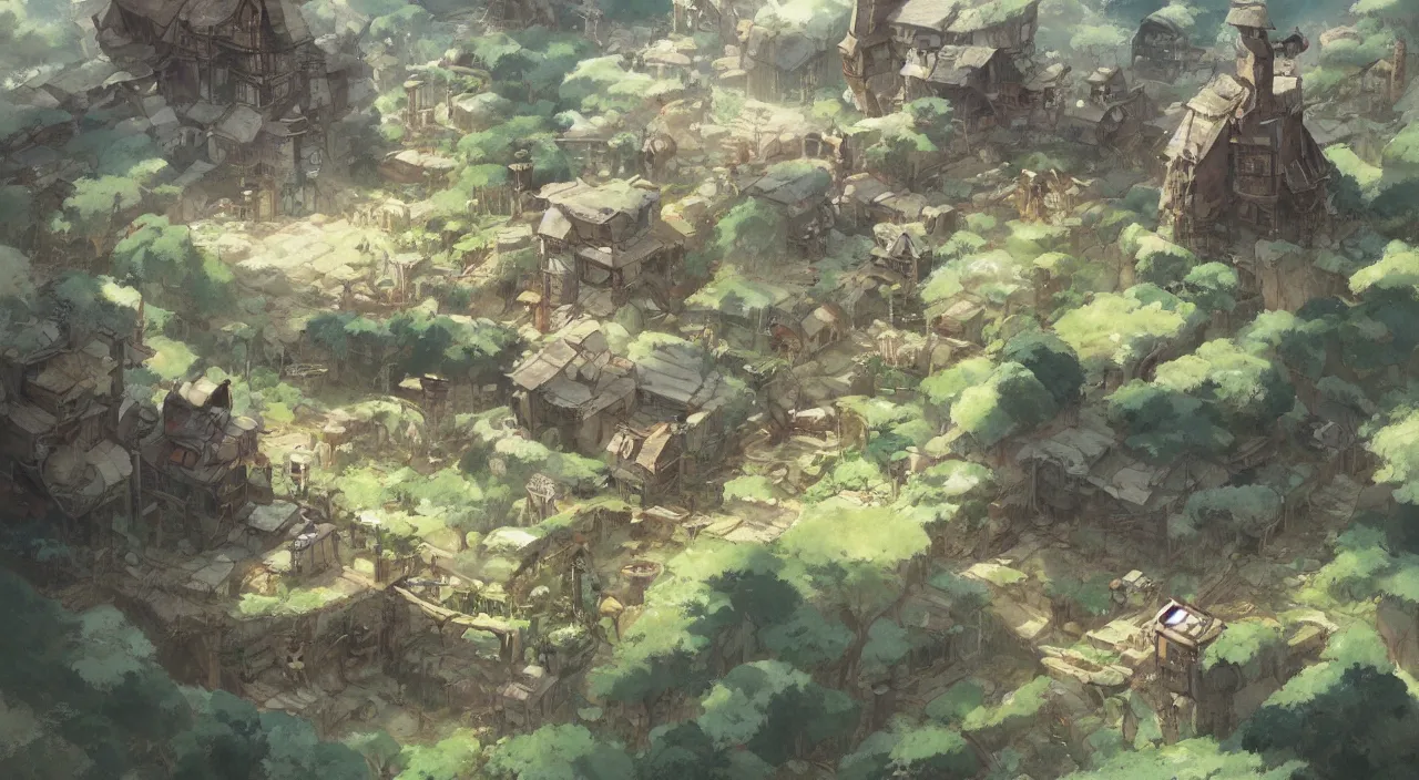 Image similar to a land divided, by studio ghibli and greg rutkowski,