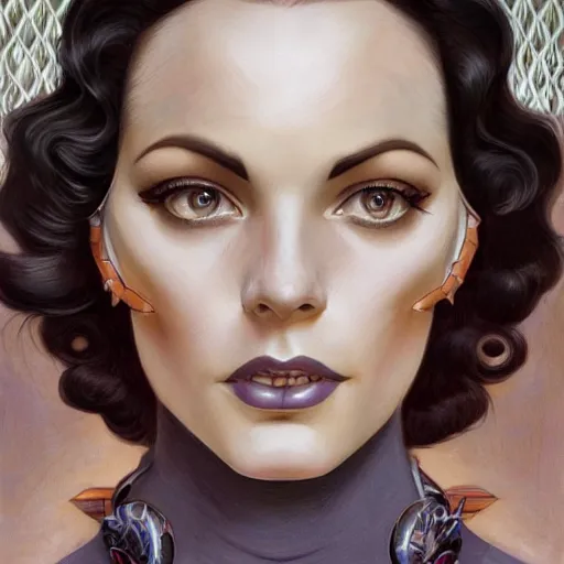 Image similar to a streamline moderne, art nouveau, multi - ethnic and multi - racial portrait in the style of charlie bowater, and in the style of donato giancola, and in the style of charles dulac. intelligent, expressive, very large eyes. symmetry, ultrasharp focus, dramatic lighting, photorealistic digital painting, intricate, elegant, highly detailed, symmetrical.